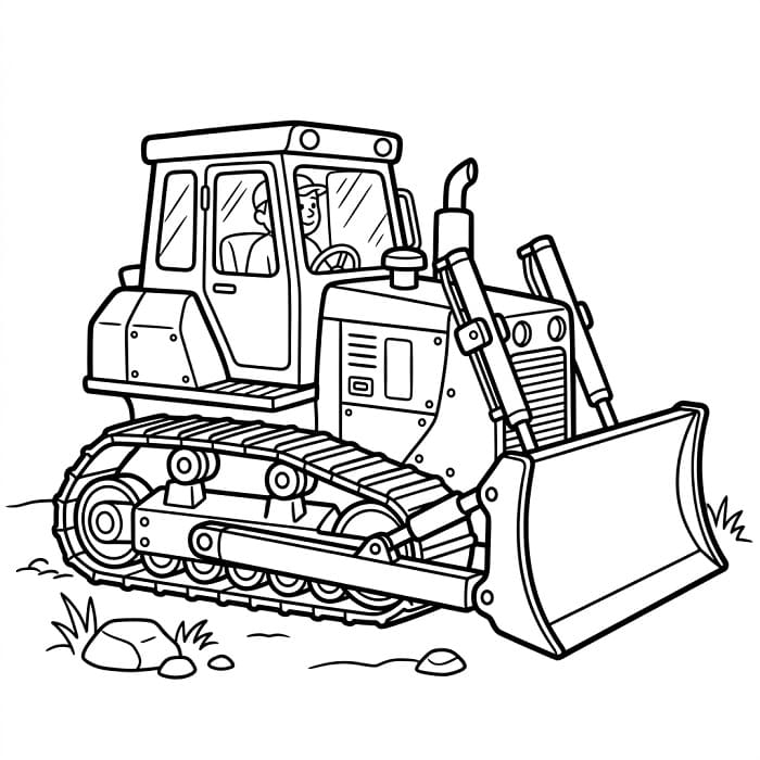Havalı Buldozer Boyama Sayfası
