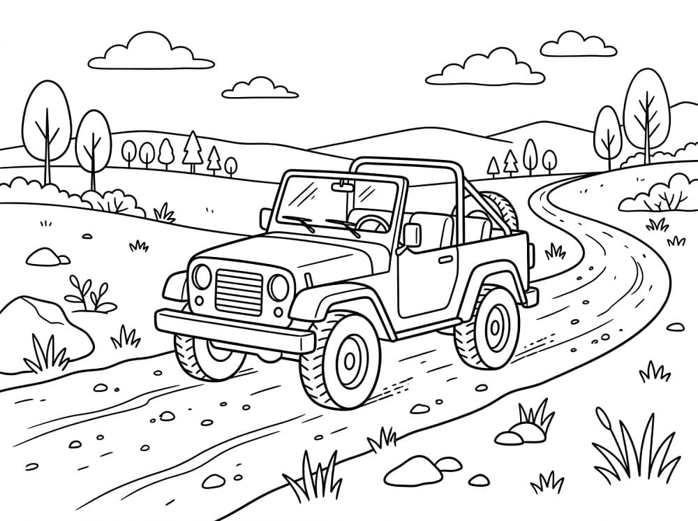 Havalı Jeep Boyama Sayfası