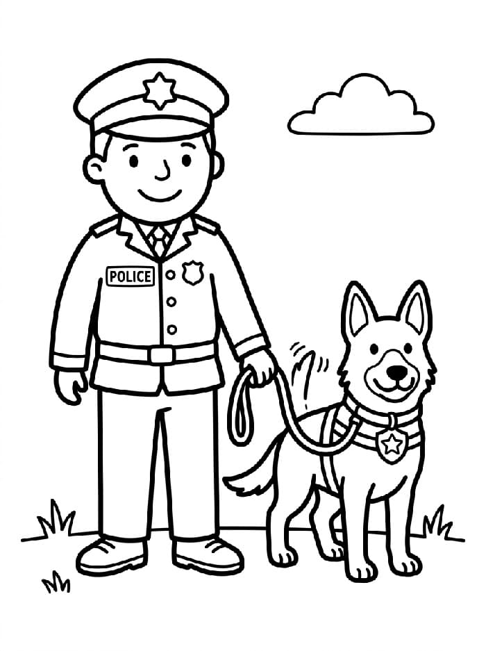 Havalı Polis Boyama Sayfası