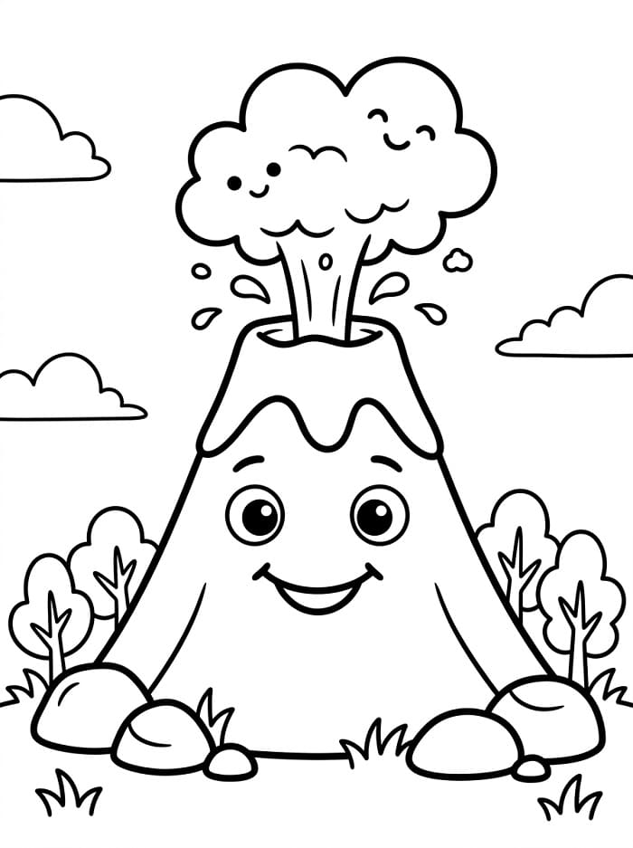 Havalı Volkan Boyama Sayfası