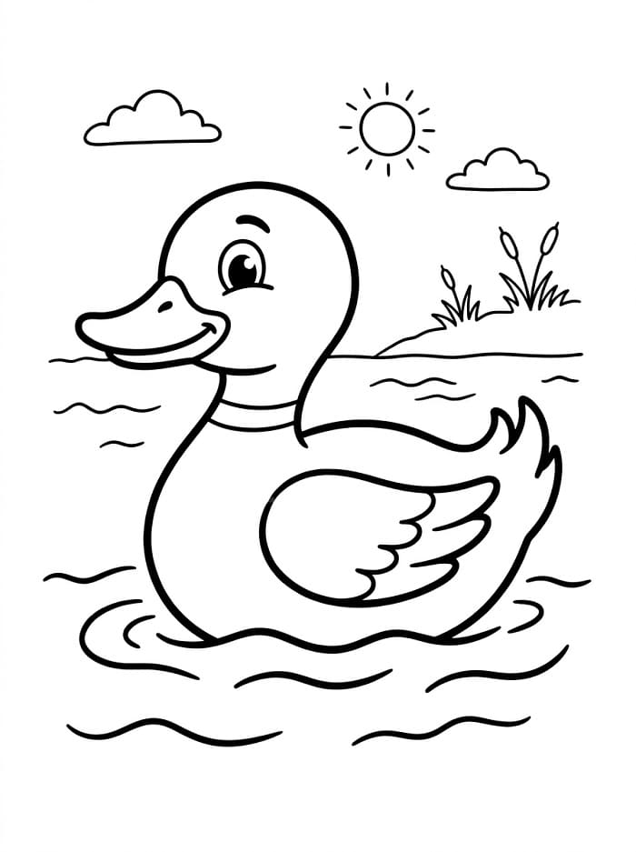 Hediye Ördek Boyama Sayfası
