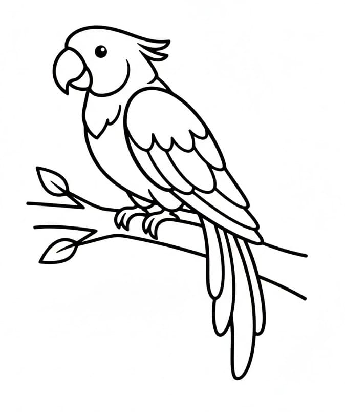 Hediye Papağan Boyama Sayfası