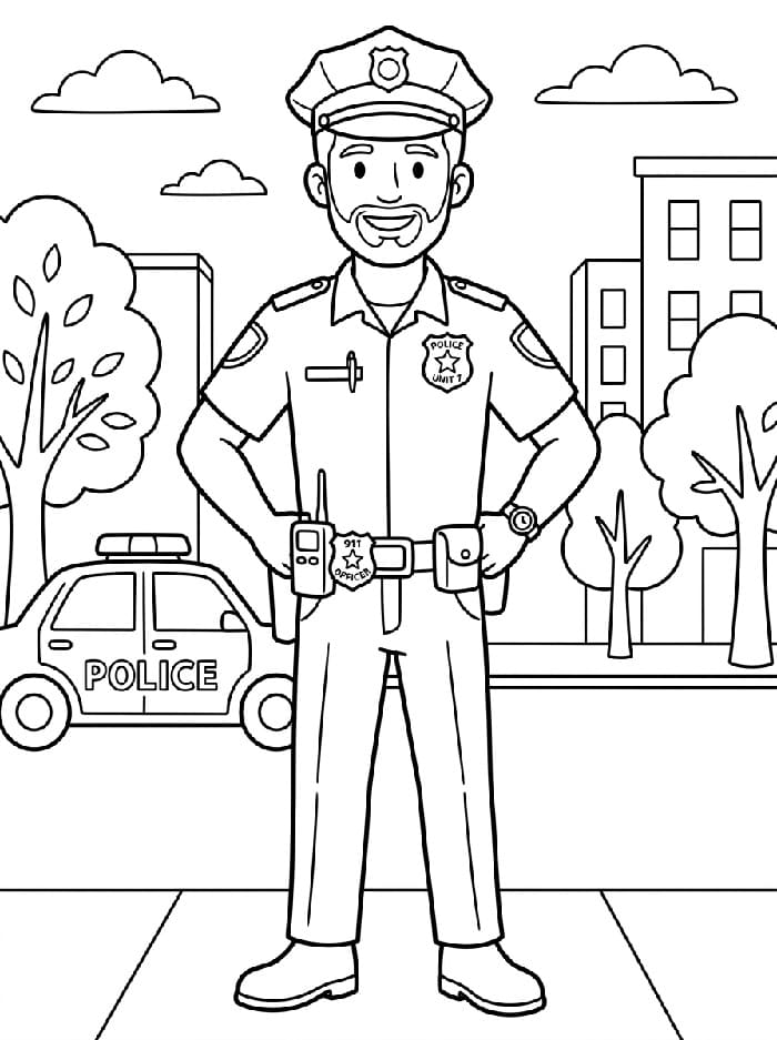 Hediye Polis Boyama Sayfası