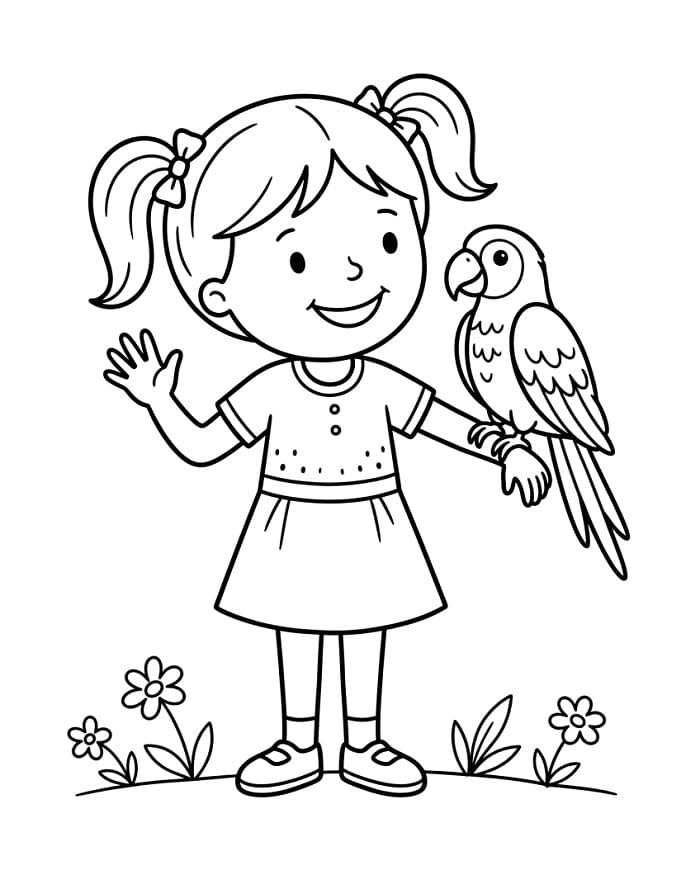 Hoş Papağan Boyama Sayfası