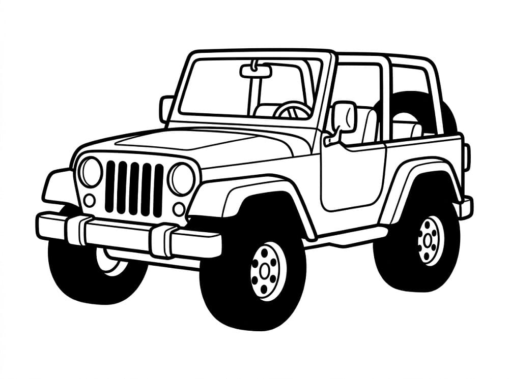Jeep Araba Boyama Sayfası