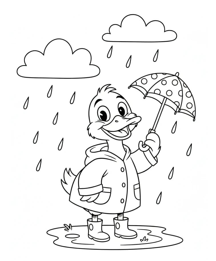 Kolay Ördek Boyama Sayfası