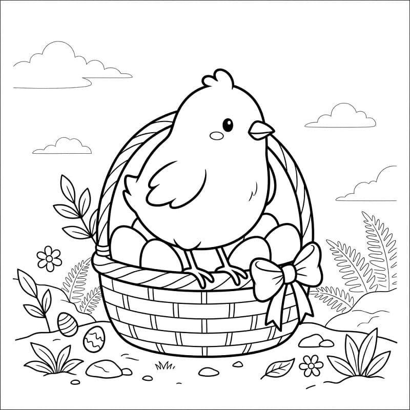 Paskalya Civcivi Boyama Sayfaları