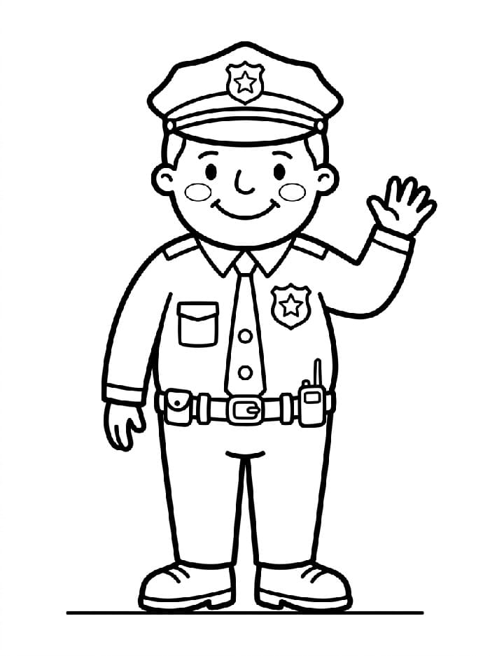 Kolay Polis Boyama Sayfası