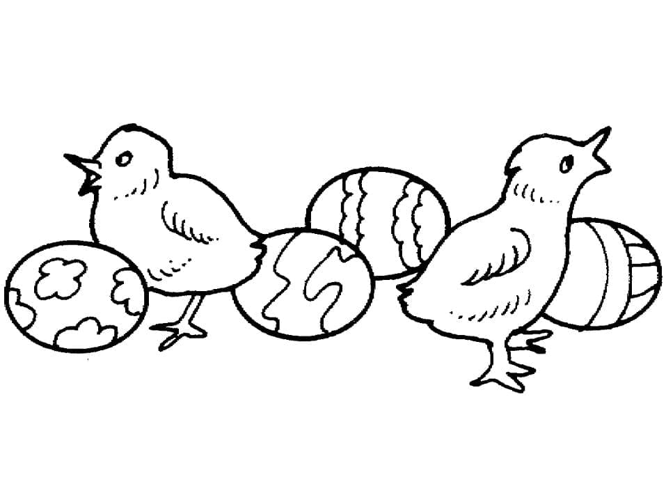 Küçük bir Paskalya civcivi Boyama Sayfası