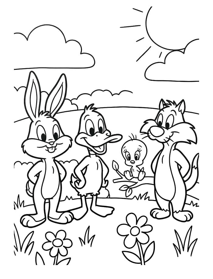 Looney Tunes Karakterleri Boyama Sayfası