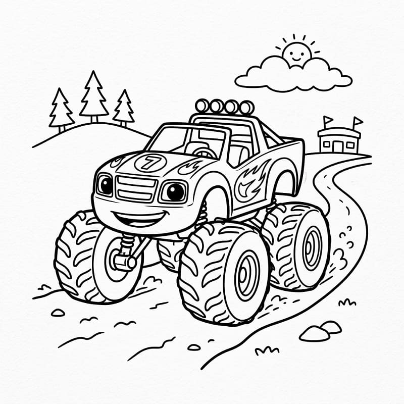 Muhteşem Blaze ve Yol Canavarları Boyama Sayfası