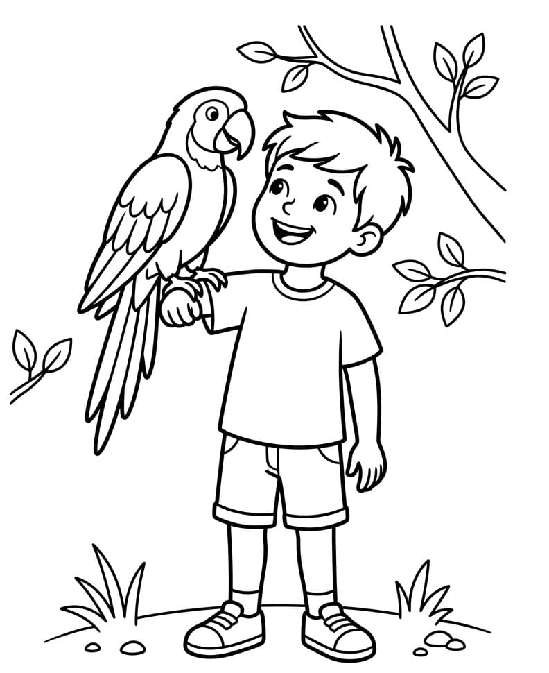 Muhteşem Papağan Boyama Sayfası