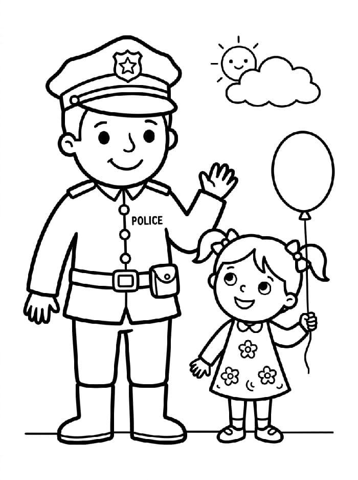 Muhteşem Polis Boyama Sayfası