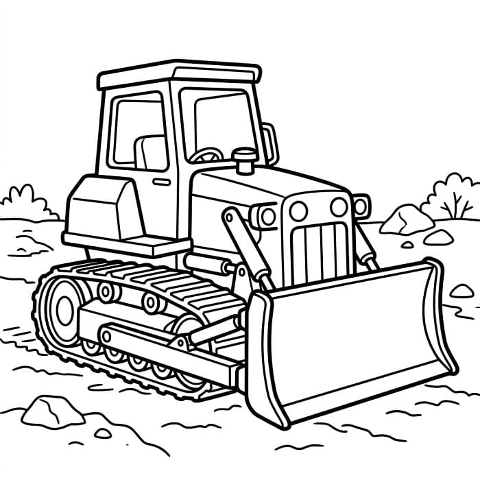Mükemmel Buldozer Boyama Sayfası