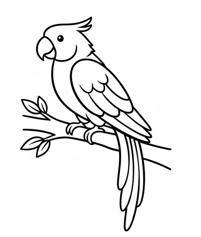 Papağan Bedava Boyama Sayfası
