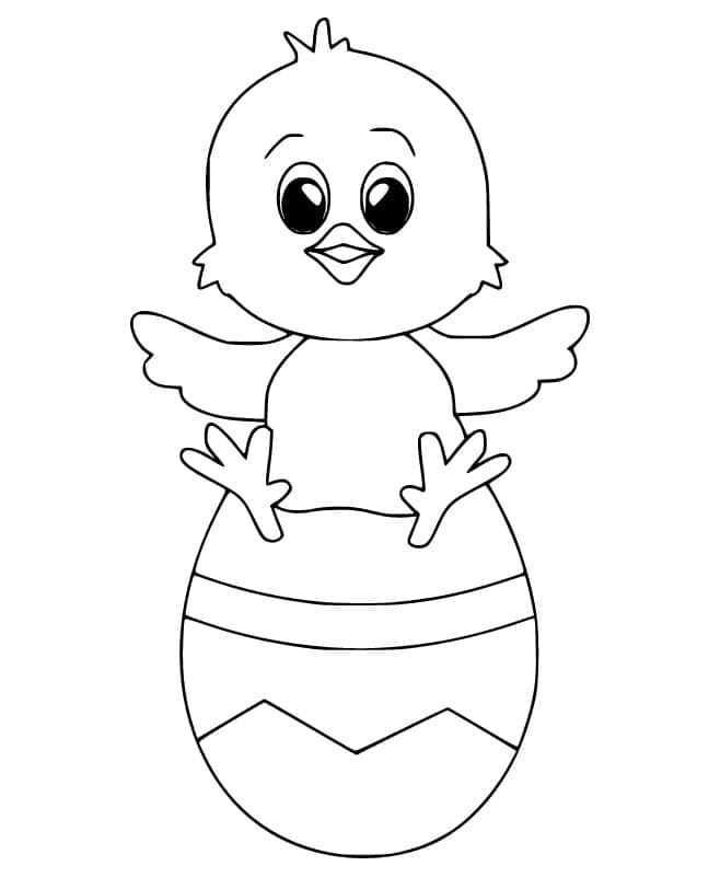 Paskalya Civciv Sevimli Boyama Sayfası