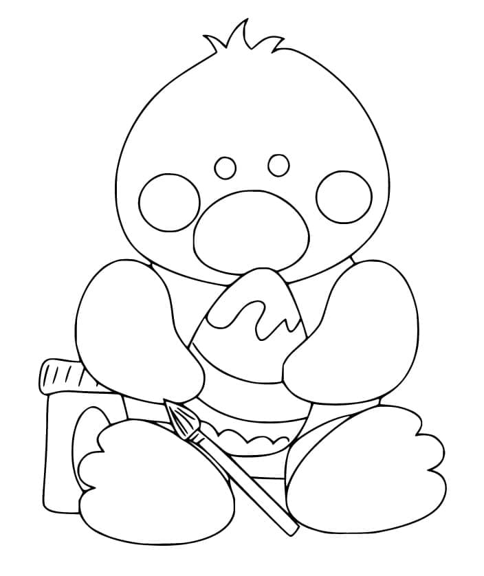 Paskalya Civcivi 2 Yaş Çocuklar İçin Boyama Sayfası