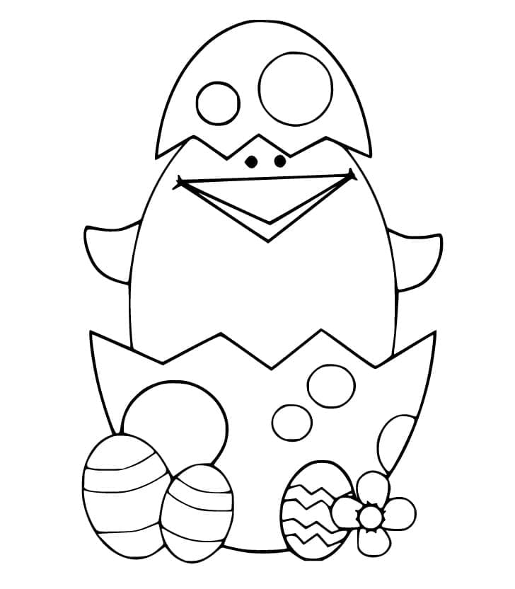 Paskalya Civcivi 3 Yaş Çocuklar İçin Boyama Sayfası