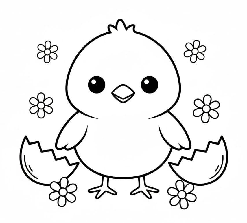 Paskalya Civcivi Bedava Boyama Sayfası