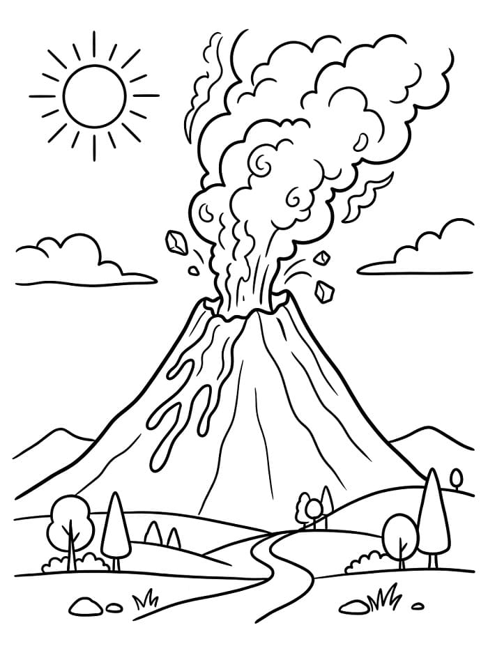 Patlayan Volkan Boyama Sayfası