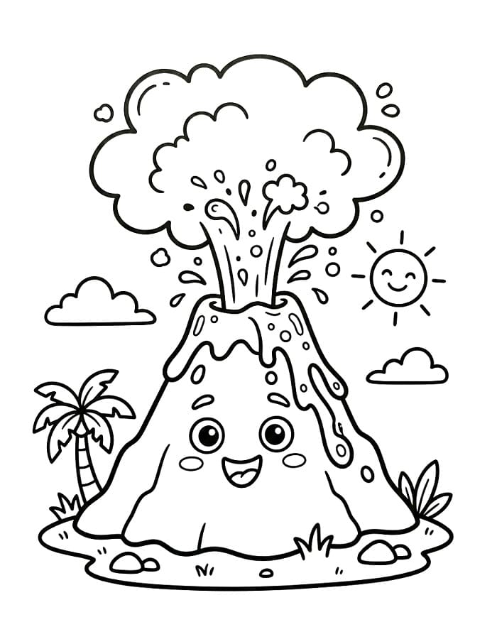 Sıradan Volkan Boyama Sayfası