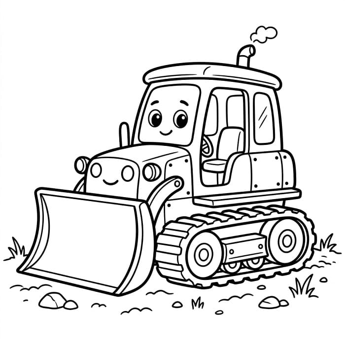 Şirin Buldozer Boyama Sayfası