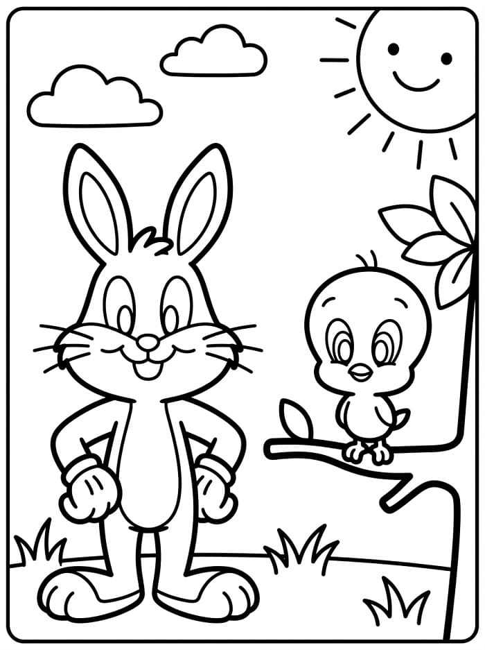 Şirin Looney Tunes Boyama Sayfası