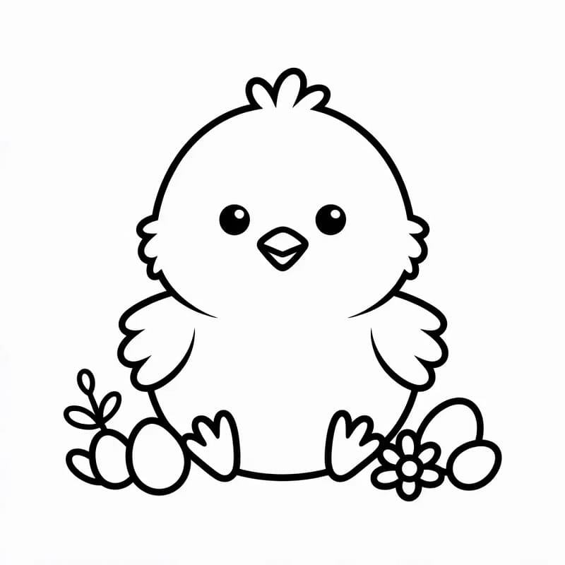 Şirin Paskalya Civcivi Boyama Sayfası