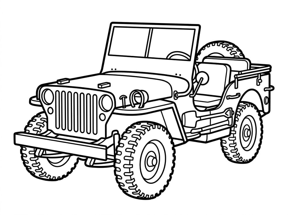 Sürüşte Jeep Boyama Sayfası