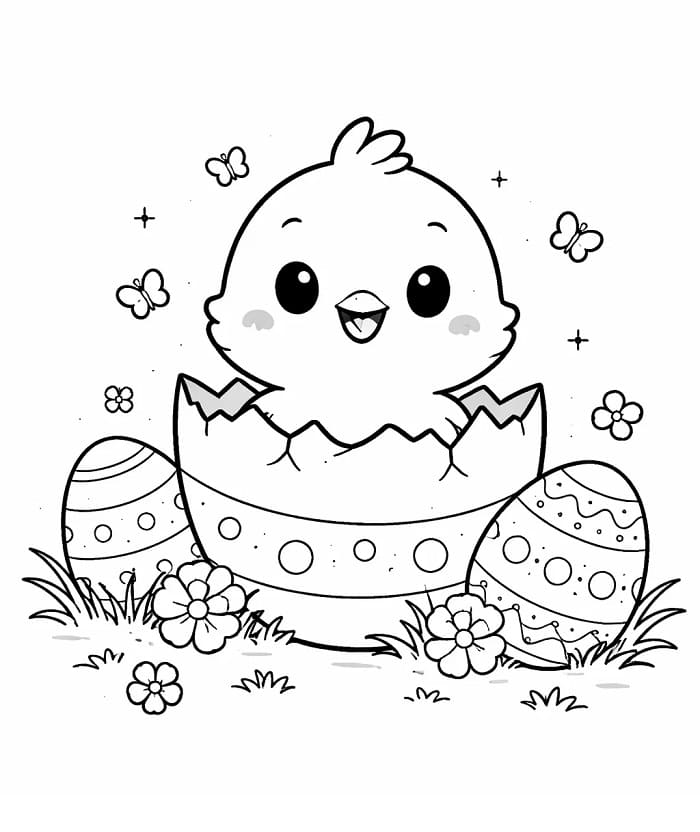 Tatil Paskalya Civcivi Boyama Sayfası