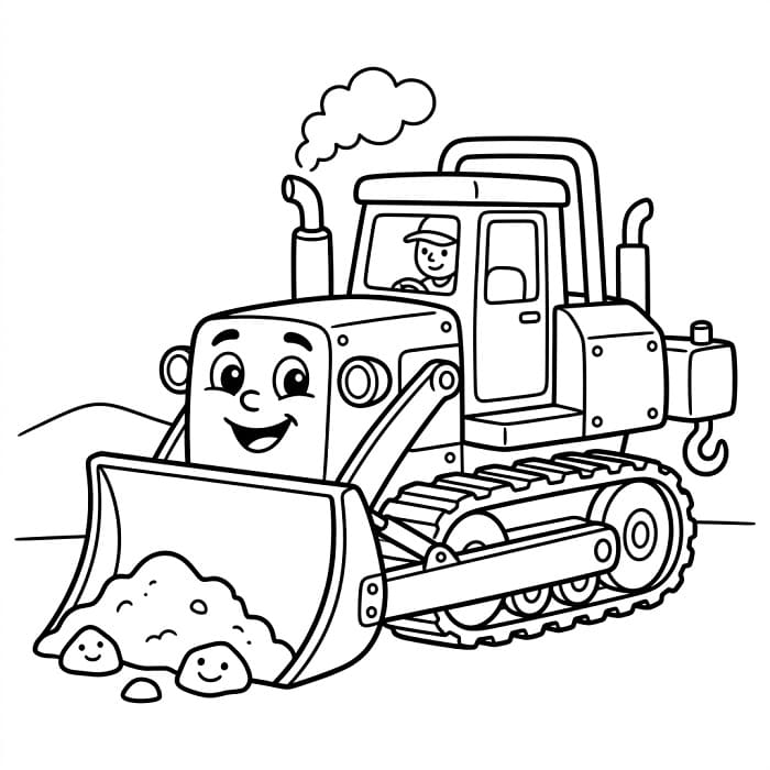 Temel Buldozer Boyama Sayfası