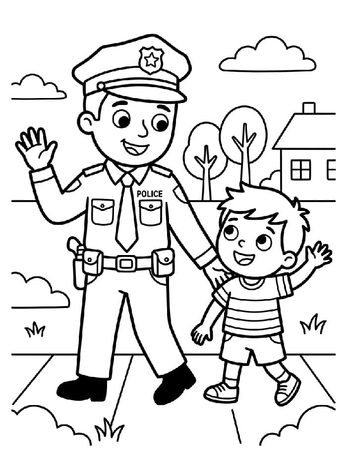 Temel Polis Boyama Sayfası