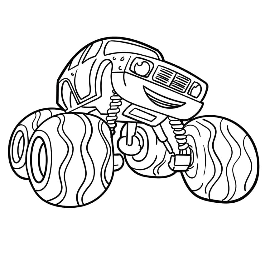 Ücretsiz Blaze ve Yol Canavarları görseli Boyama Sayfası