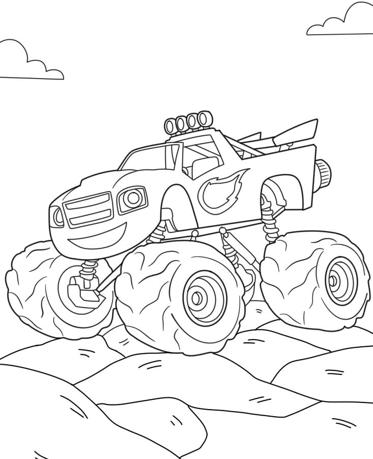 Ücretsiz Blaze ve Yol Canavarları Boyama Sayfası