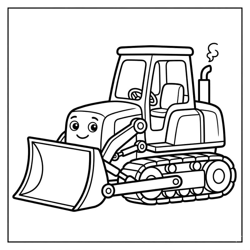 Ücretsiz Buldozer Boyama Sayfası