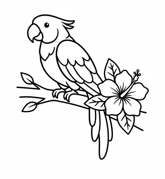 Ücretsiz Papağan Yazdırılabilir Boyama Sayfası