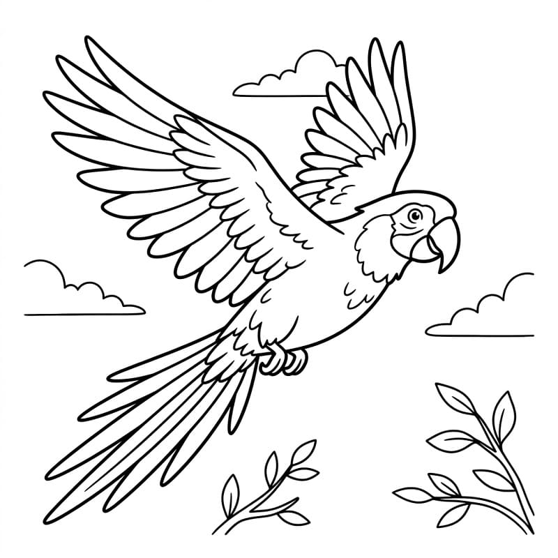 Ücretsiz Papağan Boyama Sayfası