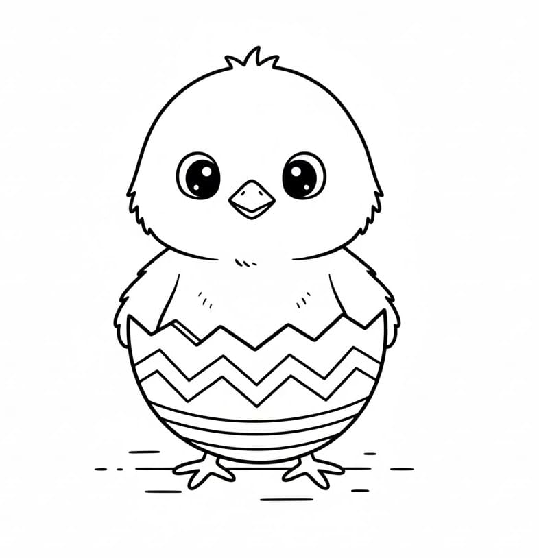 Ücretsiz Paskalya Civcivi Boyama Sayfası