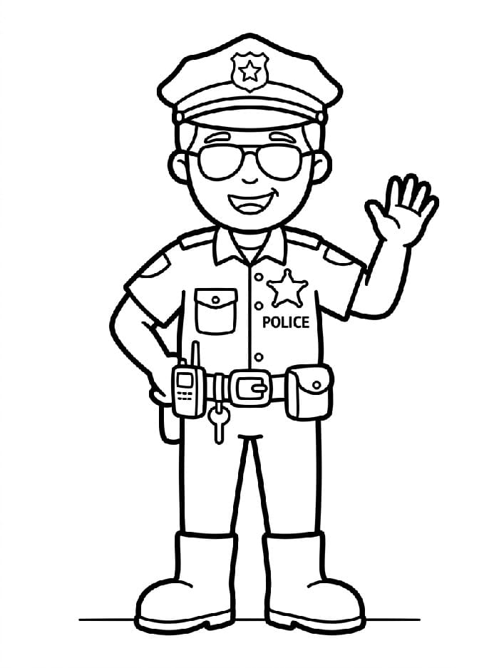 Ücretsiz Polis Boyama Sayfası