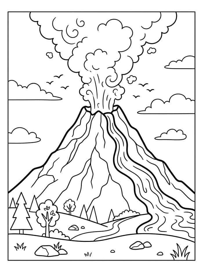 Ücretsiz Volkan Boyama Sayfası