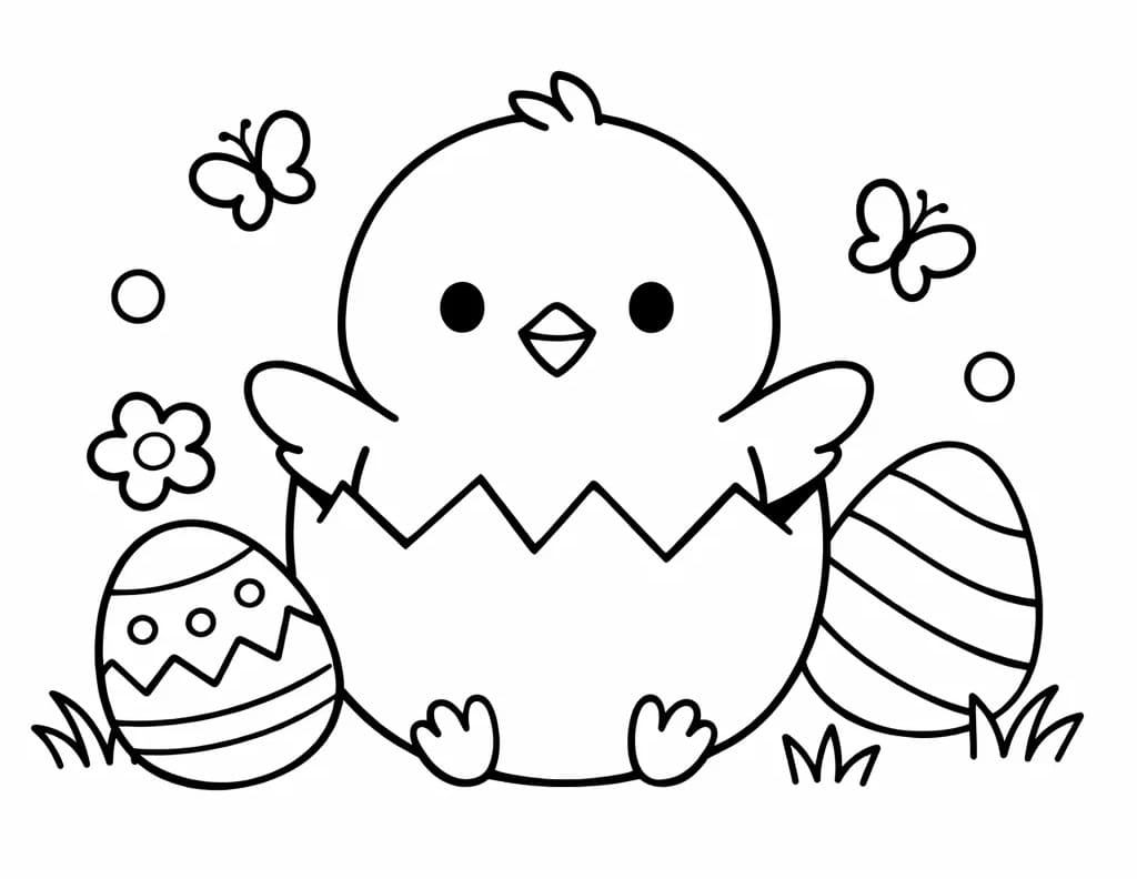 Ünnep Paskalya Civcivi Boyama Sayfası