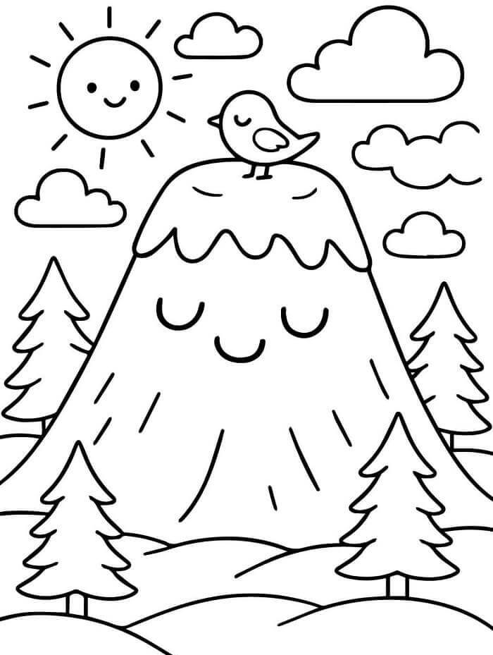 Volkan Bedava Resim Boyama Sayfası