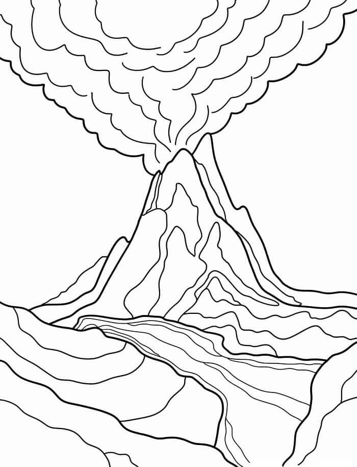 Volkan Renklendir Boyama Sayfası