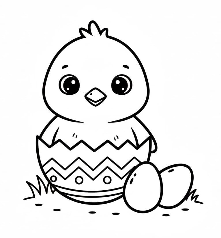 Yazdır Paskalya Civcivi Boyama Sayfası