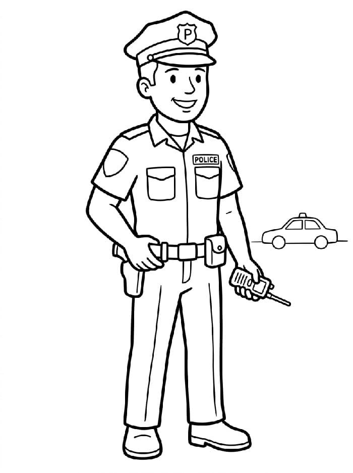 Yazdır Polis Boyama Sayfası