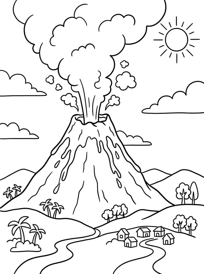 Yazdır Volkan Boyama Sayfası