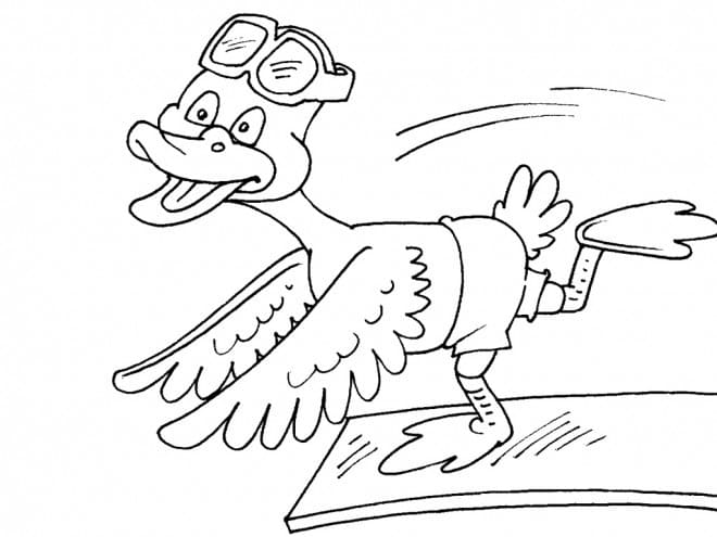 Yazdırılabilir Ördek Çocuklar İçin Boyama Sayfası