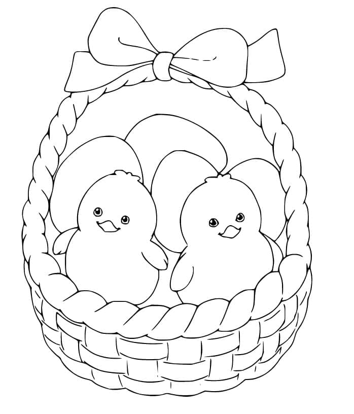 Yazdırılabilir Paskalya Civcivi Resim Boyama Sayfası