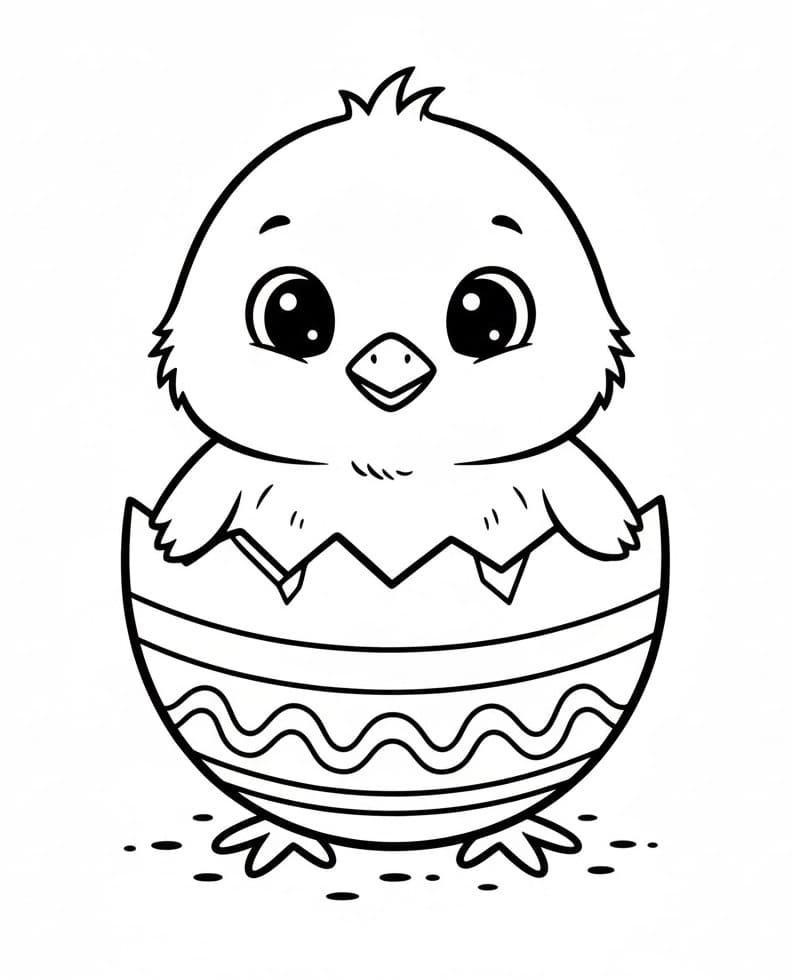 Yazdırılabilir Paskalya Civcivi Boyama Sayfası
