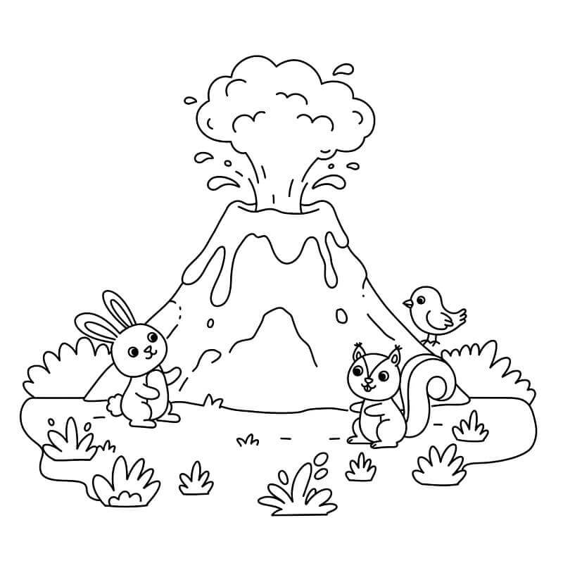 Yazdırılabilir Volkan Bedava Boyama Sayfası